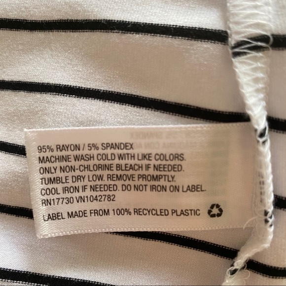 White & Black Stripe Elbow Sleeve Ballet Back - Picture 7 of 7